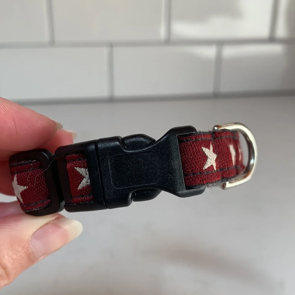 Burgundy Star Dog Collar